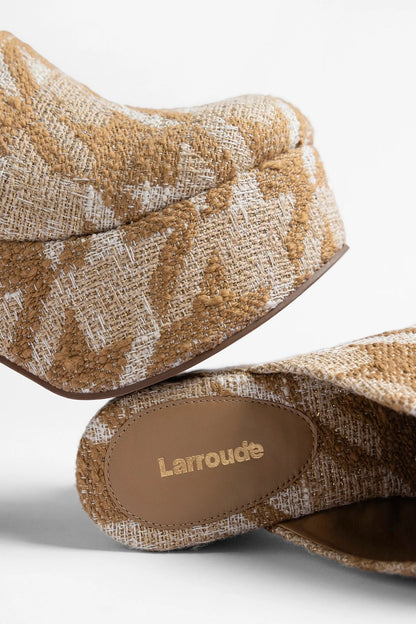Miso Platform Clog Latte Fabric - Larroude