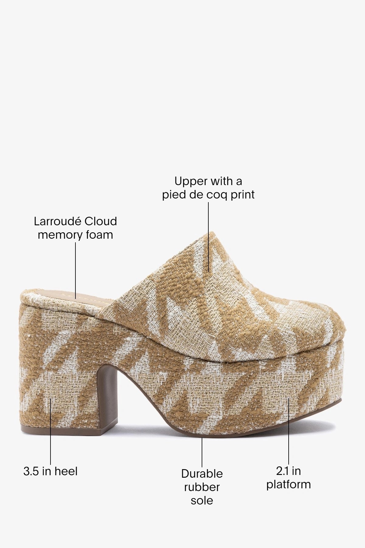 Miso Platform Clog Latte Fabric - Larroude