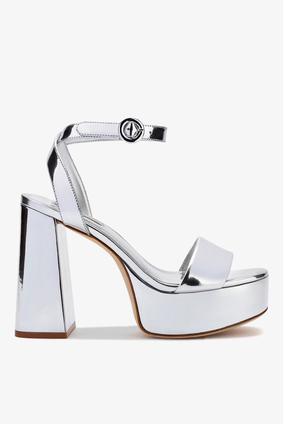 Dolly Sandal In Silver Specchio - Larroude
