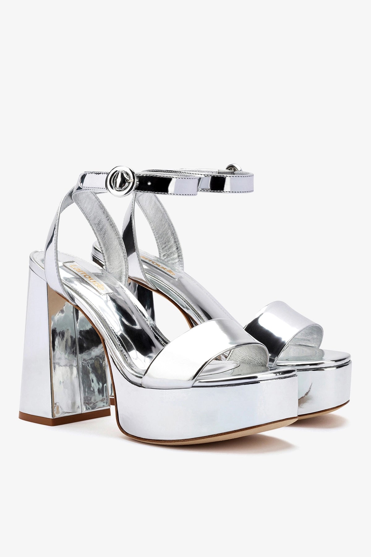 Dolly Sandal In Silver Specchio - Larroude