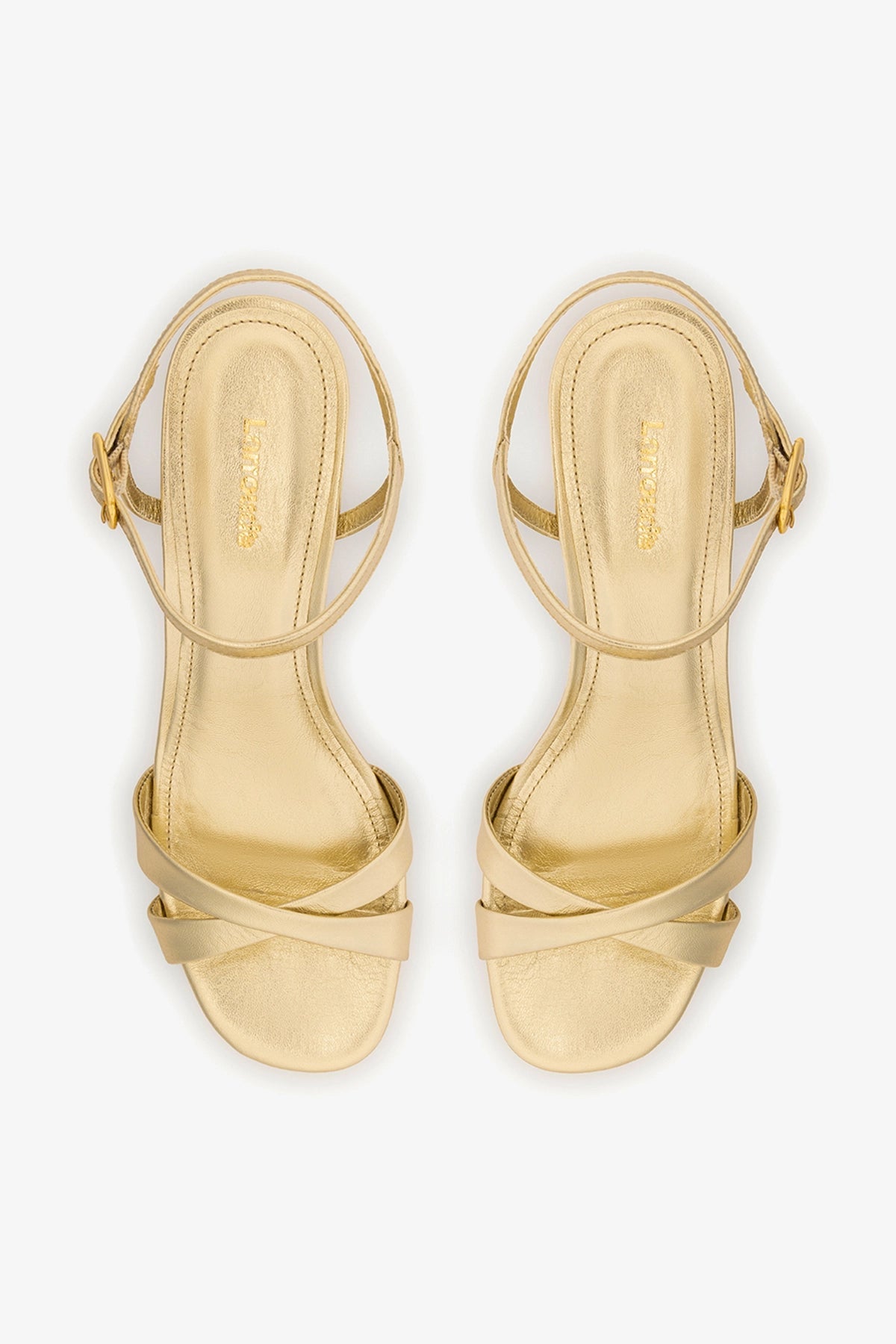 Bianca Low Sandal In Platina Metallic Leather - Larroude