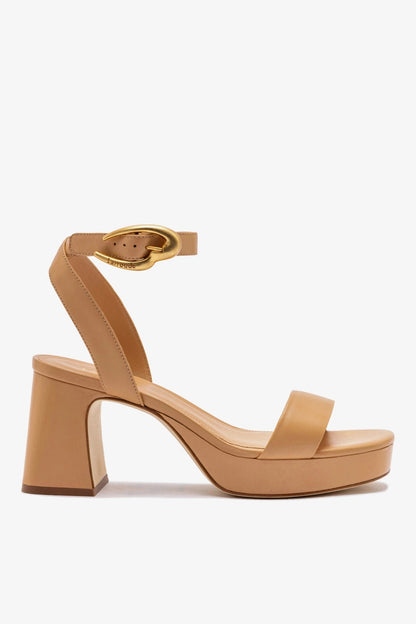 Dolly Verona Low Sandal In Tan Leather - Larroude