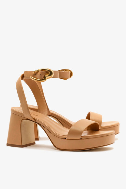 Dolly Verona Low Sandal In Tan Leather - Larroude