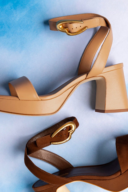 Dolly Verona Low Sandal In Tan Leather - Larroude