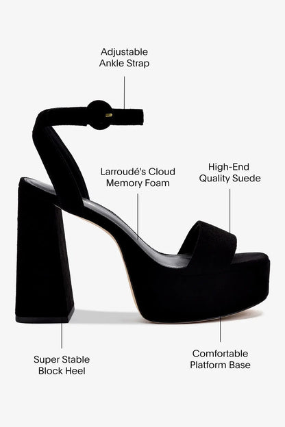 Dolly Sandal In Black Suede - Larroude