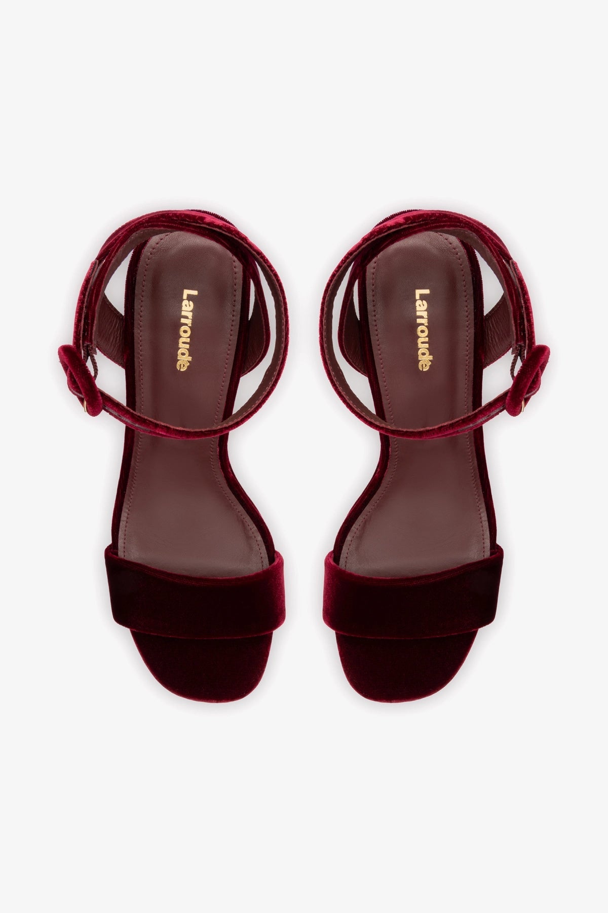 Dolly Sandal In Wine Velvet - Larroude
