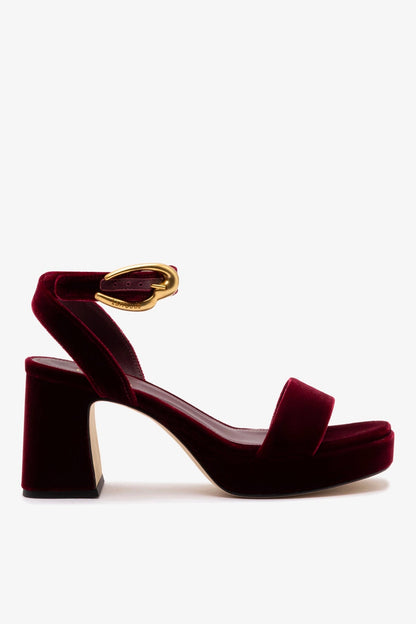 Dolly Verona Low Sandal Wine Velvet - Larroude