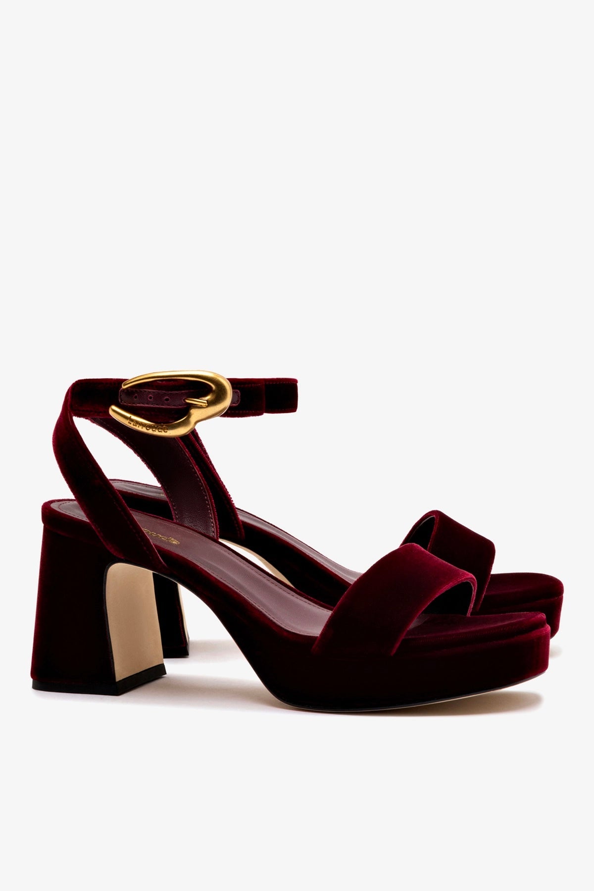 Dolly Verona Low Sandal Wine Velvet - Larroude