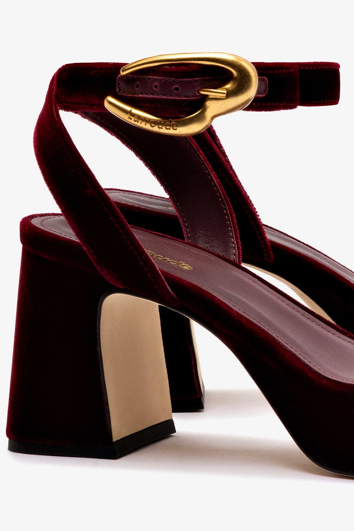 Dolly Verona Low Sandal Wine Velvet - Larroude