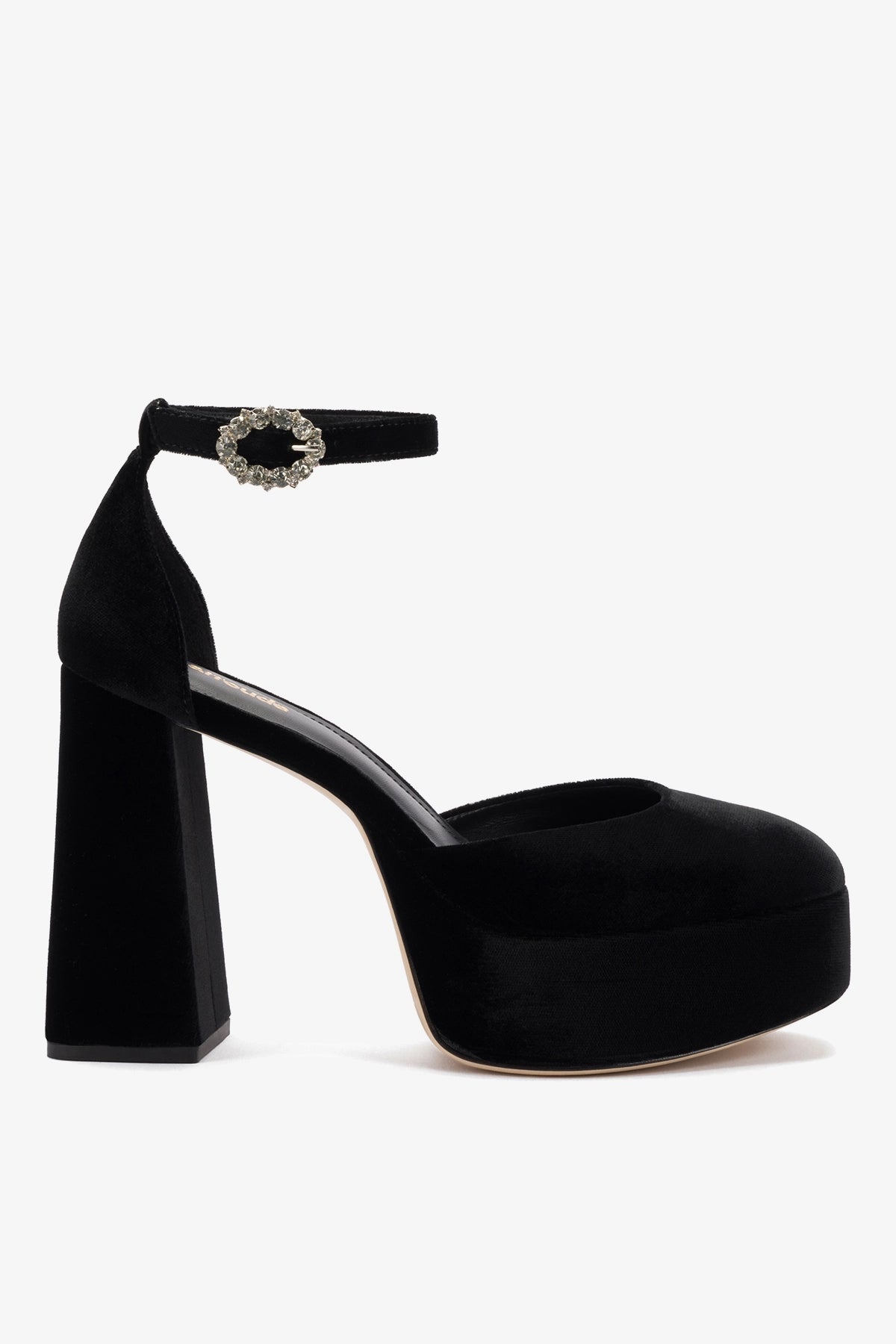 Ari Pump In Black Velvet - Larroude