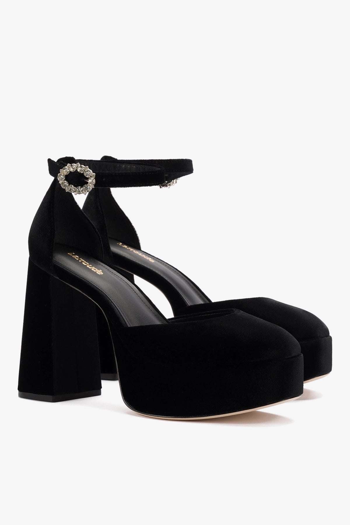Ari Pump In Black Velvet - Larroude