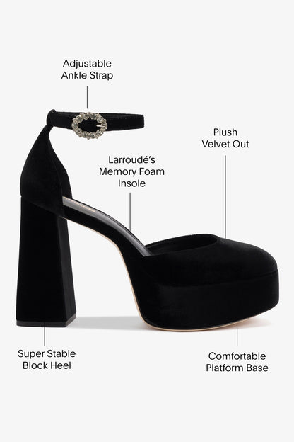 Ari Pump In Black Velvet - Larroude