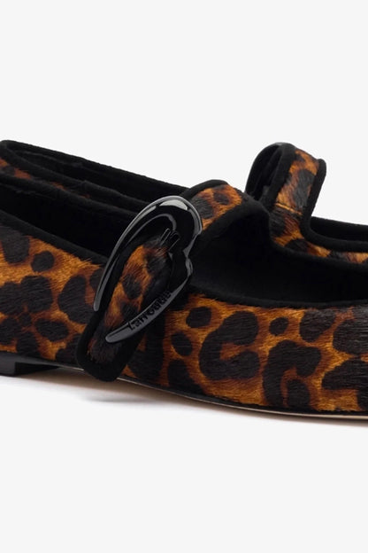 Verona Ballet Flat In Leopard Print Calf Hair - Larroude