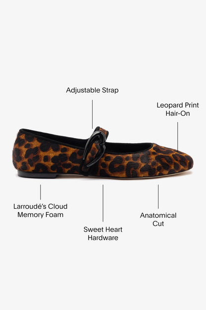 Verona Ballet Flat In Leopard Print Calf Hair - Larroude