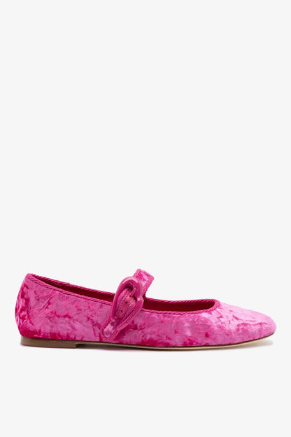 Verona Ballet Flat Pink Velvet - Larroude
