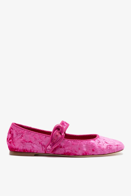 Verona Ballet Flat Pink Velvet - Larroude