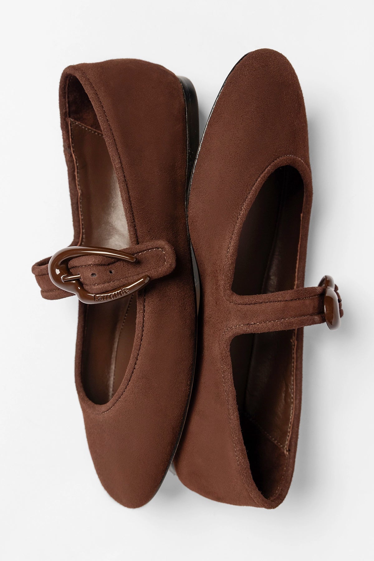Verona Ballet Flat In Brown Suede - Larroude