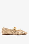 Beige Embroidered Raffia