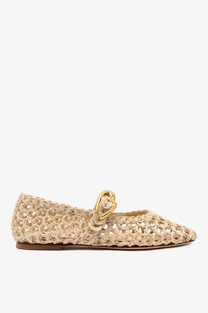 Verona Macrame In Beige Embroidered Raffia - Larroude