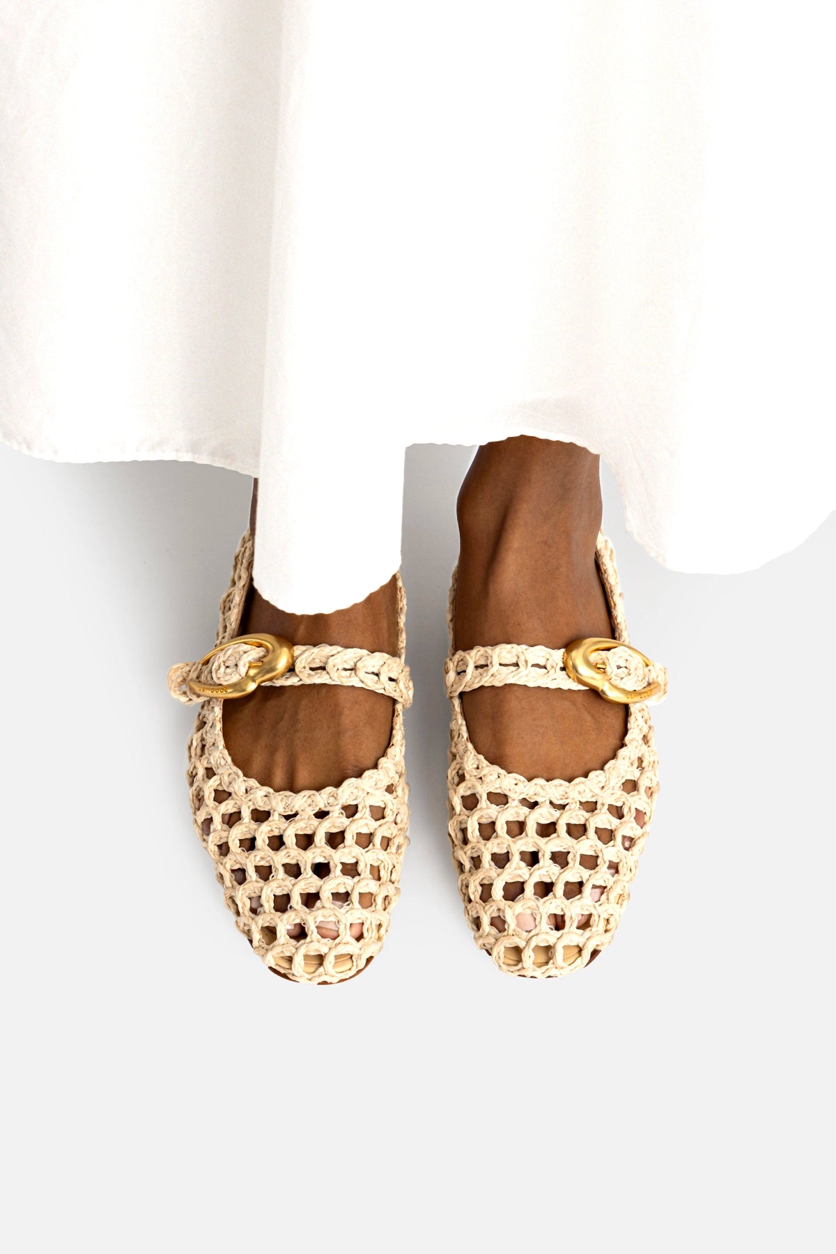 Verona Macrame In Beige Embroidered Raffia - Larroude