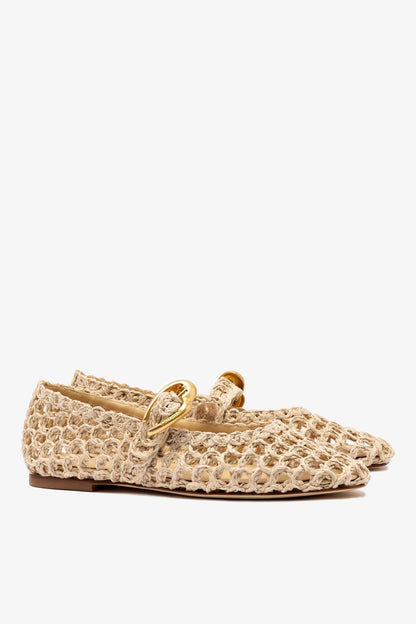 Verona Macrame In Beige Embroidered Raffia - Larroude