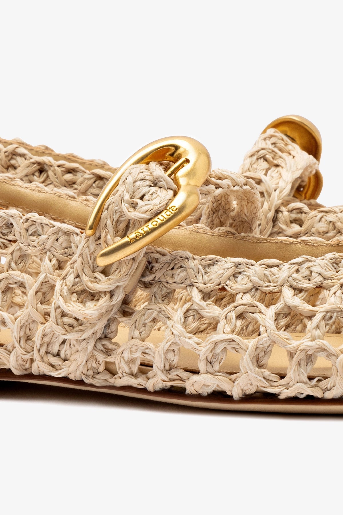 Verona Macrame In Beige Embroidered Raffia - Larroude