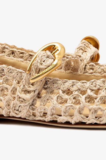 Verona Macrame In Beige Embroidered Raffia - Larroude