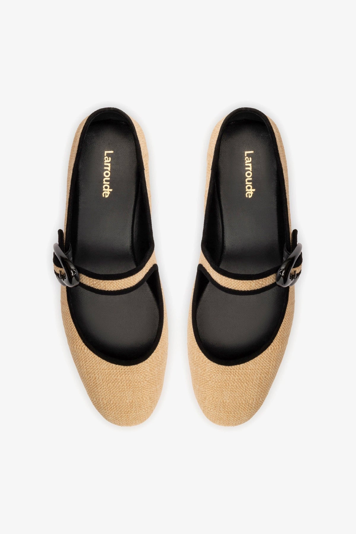 Verona Ballet Flat Beige Raffia - Larroude
