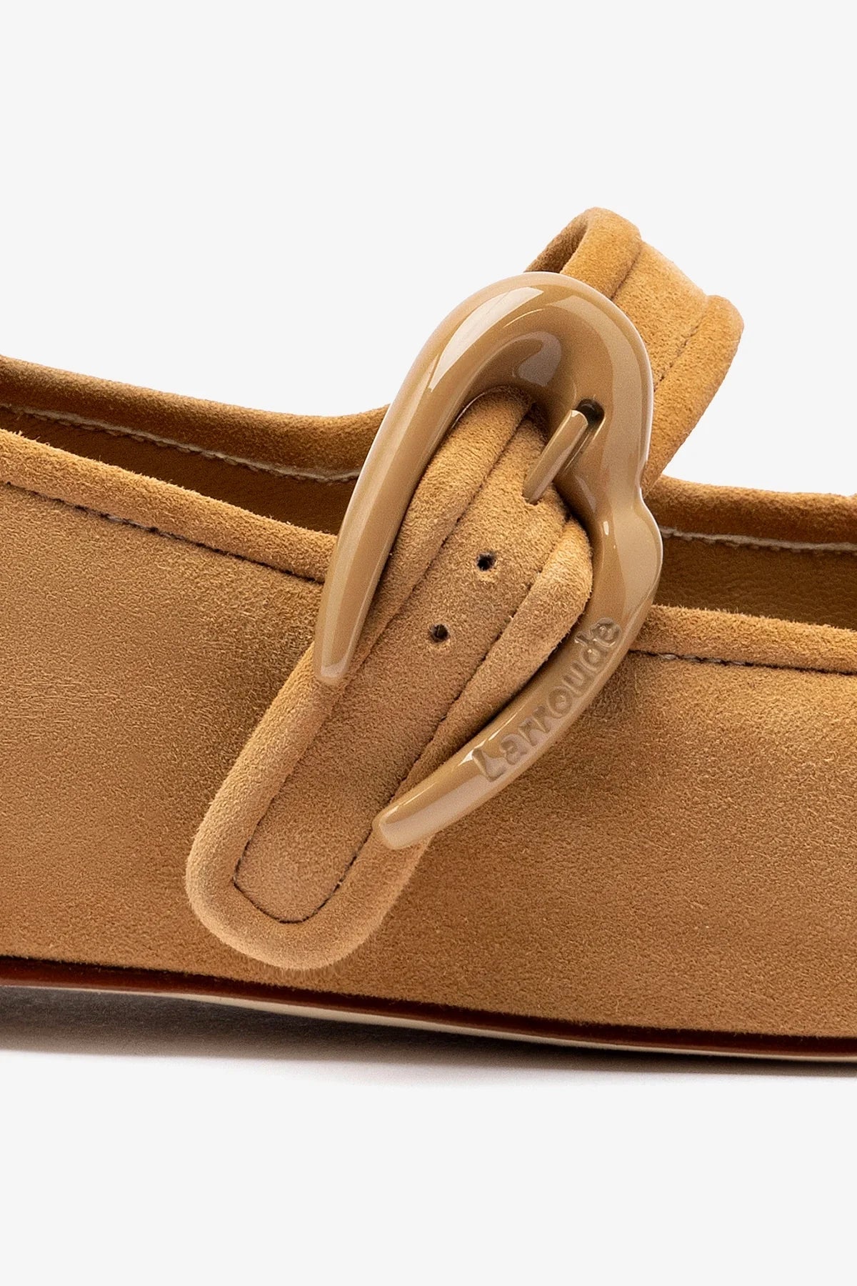 Verona Ballet Flat In Peanut Suede - Larroude