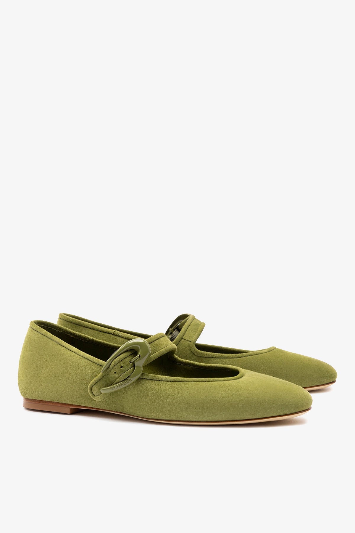 Verona Ballet Flat In Seaweed Suede - Larroude