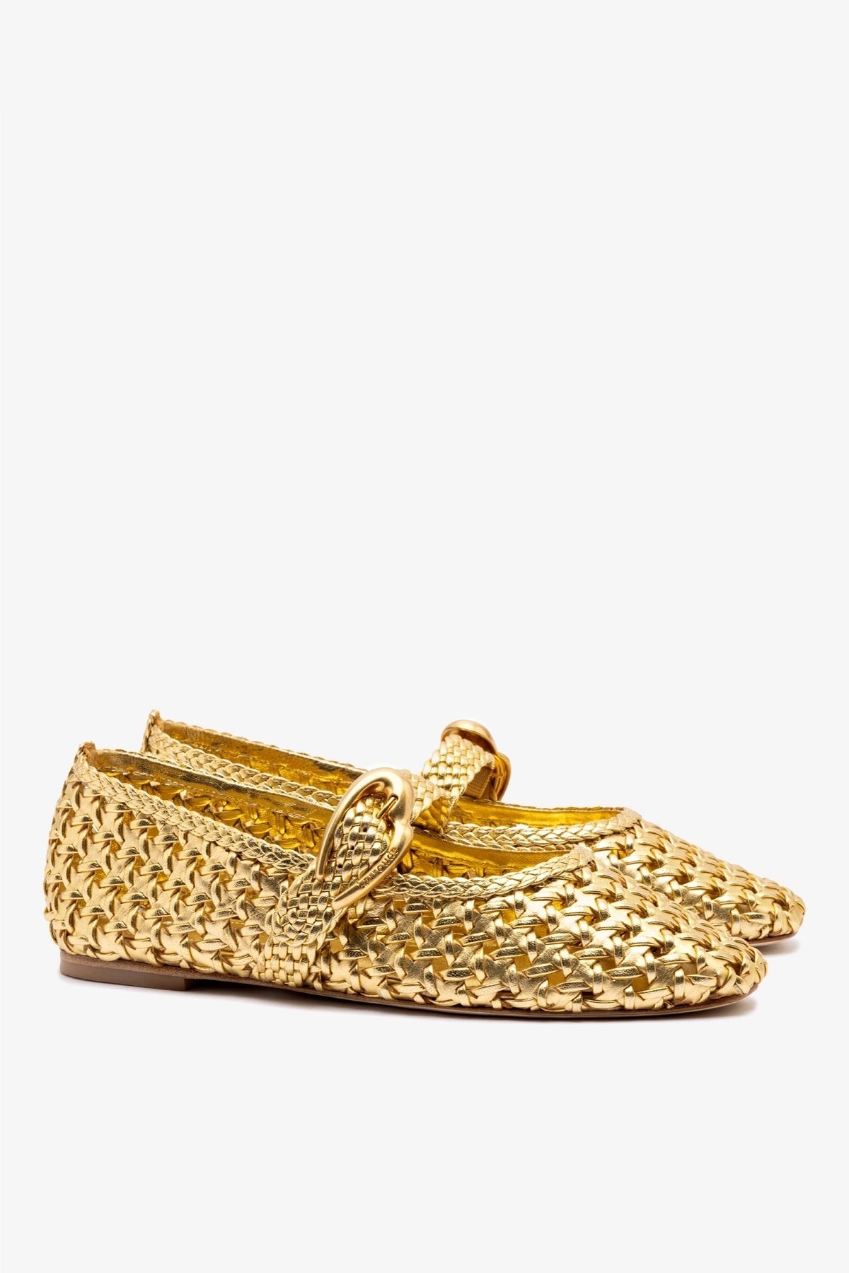 Verona New Macrame In Gold Metallic Leather - Larroude