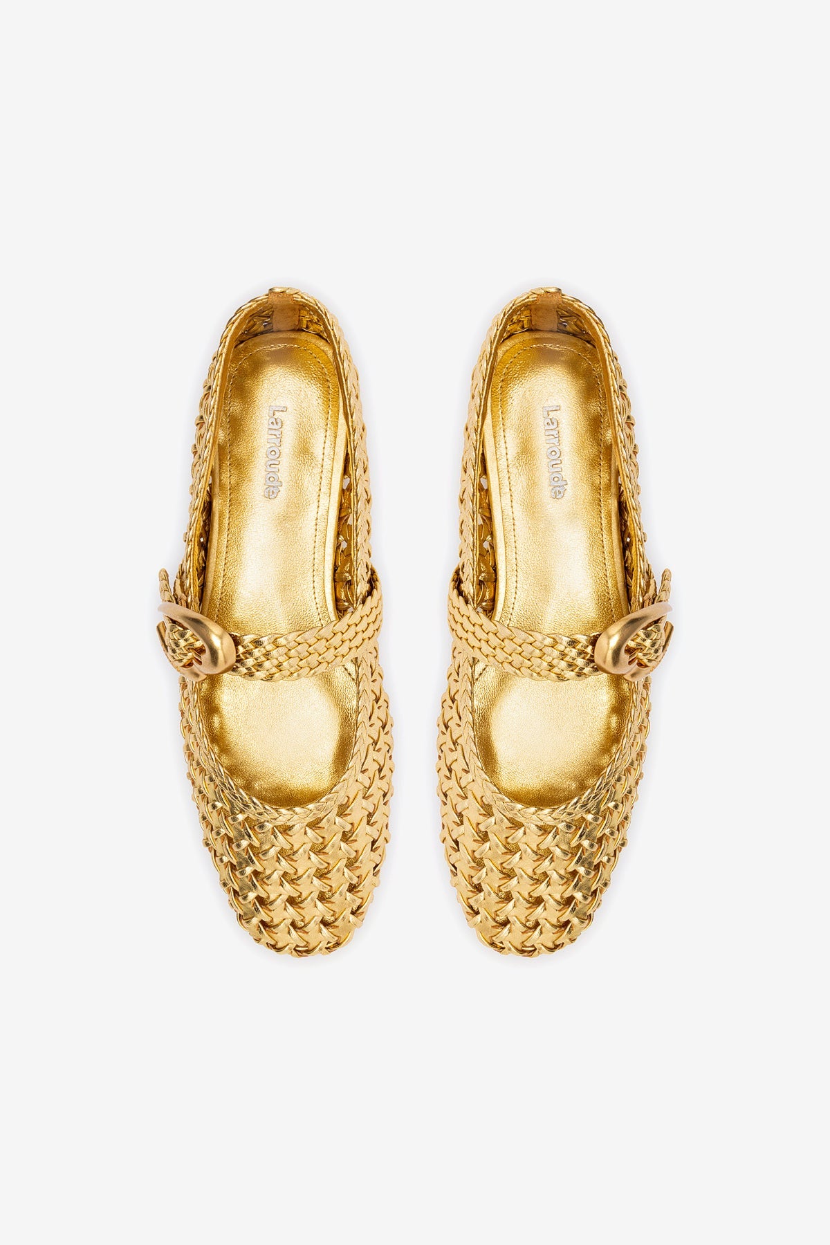 Verona New Macrame In Gold Metallic Leather - Larroude