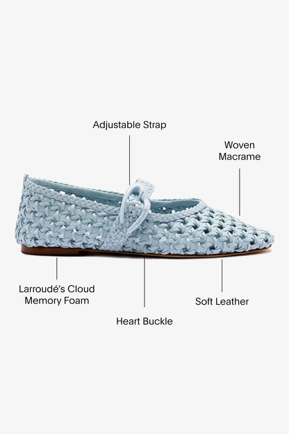 Verona Macrame Ballet Flat In Maya Leather - Larroude