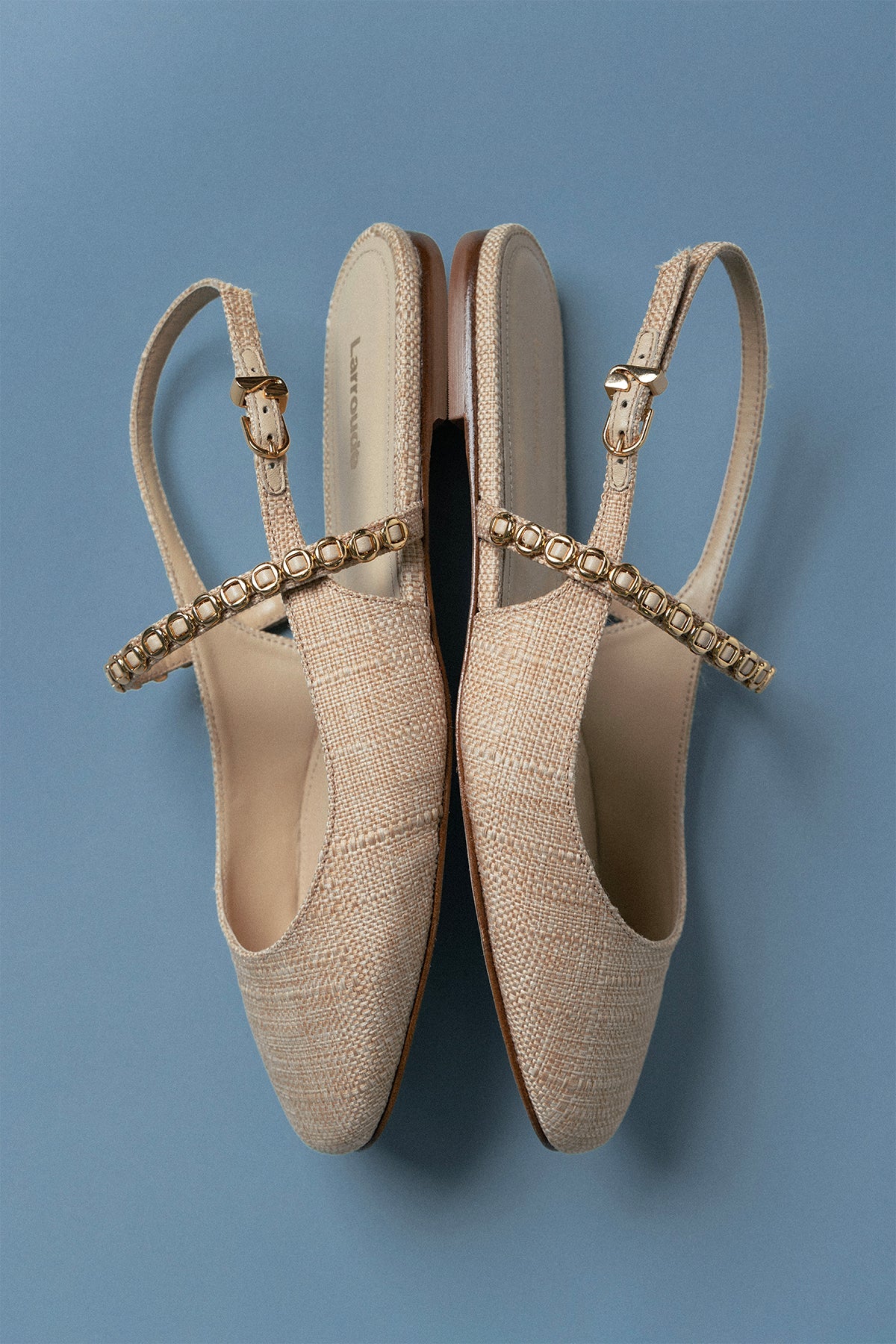 Georgina Milanina Ballet Flat In Beige Raffia - Larroude