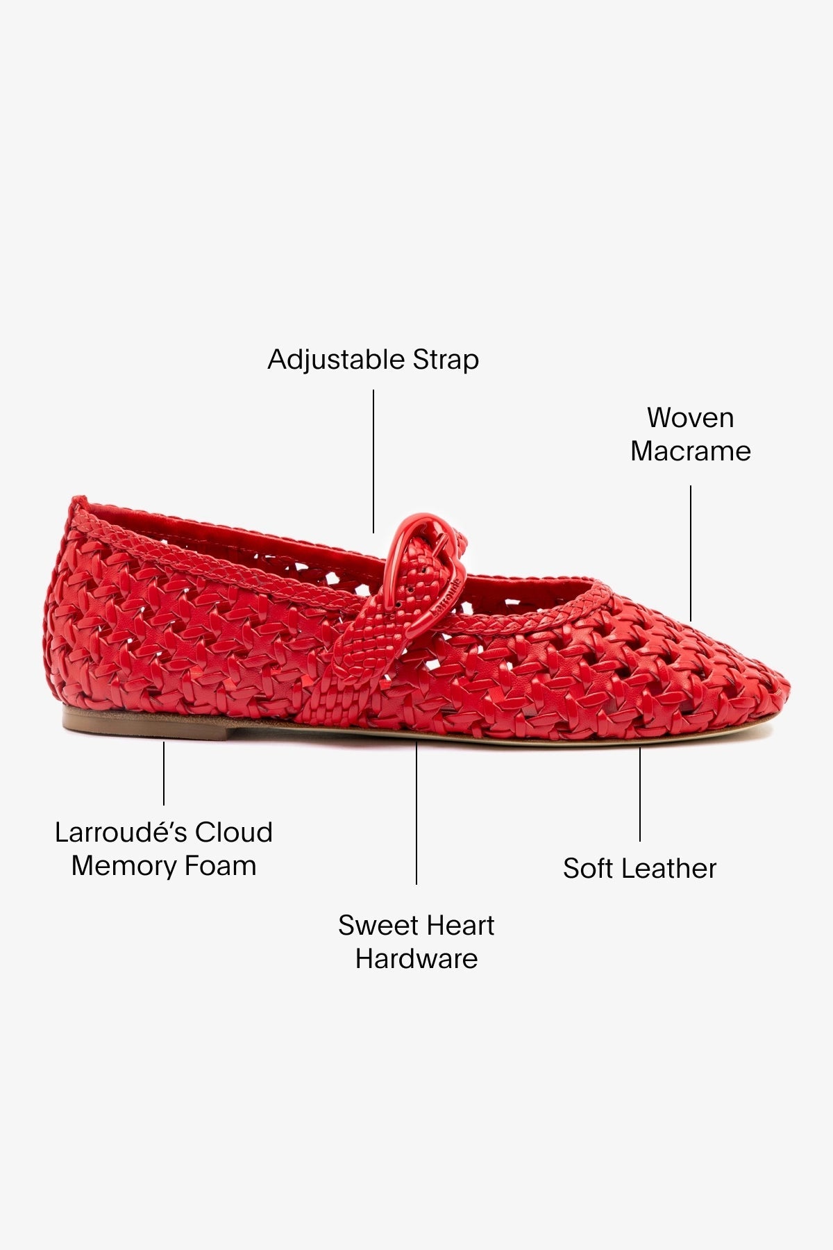 Verona New Macrame In Scarlet Leather - Larroude