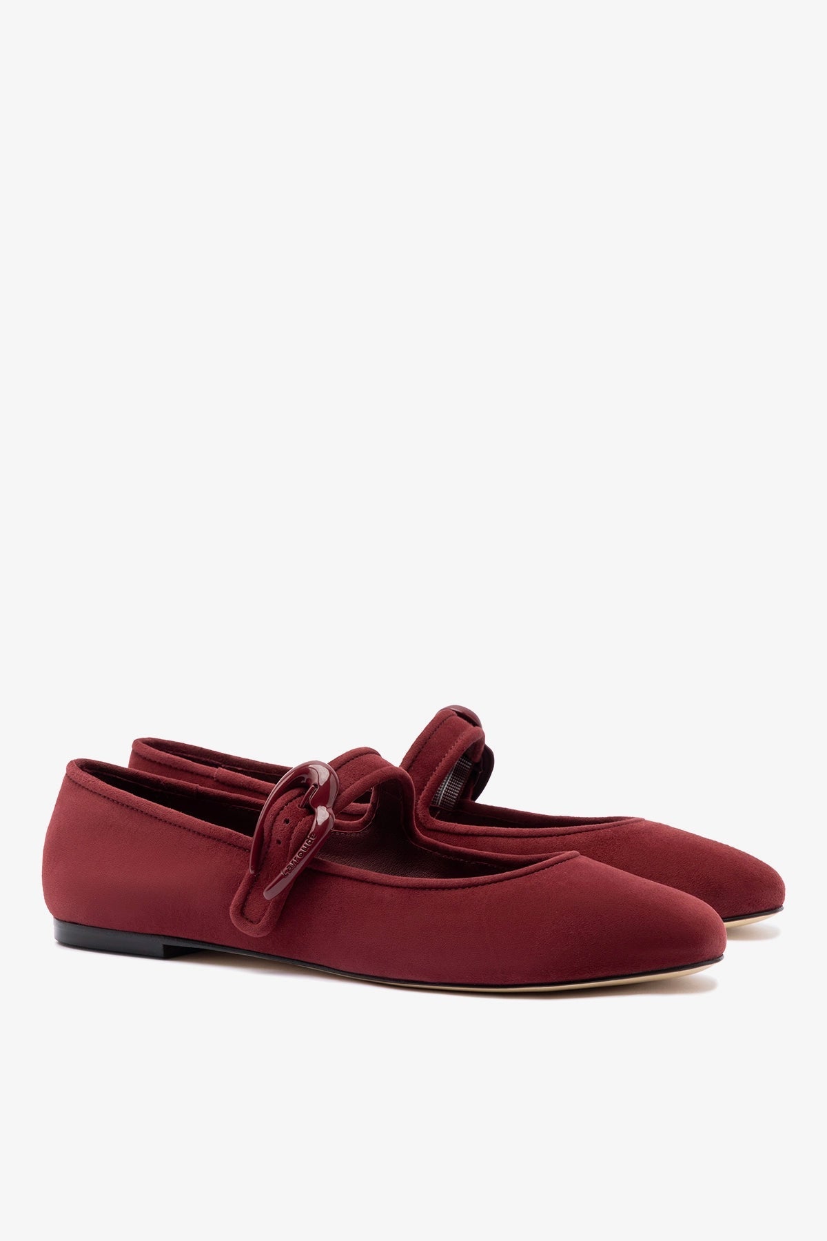 Verona Ballet Flat In Burgundy Suede - Larroude