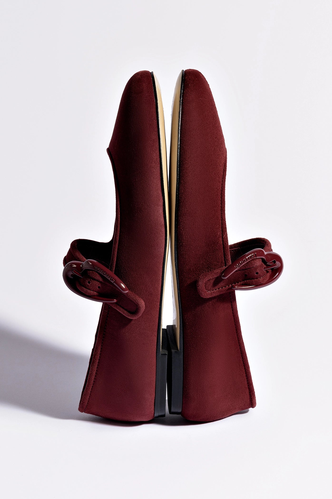 Verona Ballet Flat In Burgundy Suede - Larroude