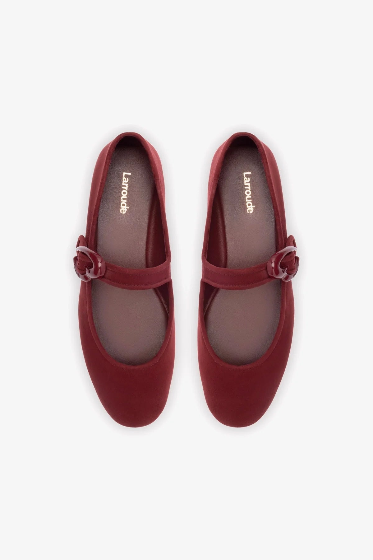 Verona Ballet Flat In Burgundy Suede - Larroude