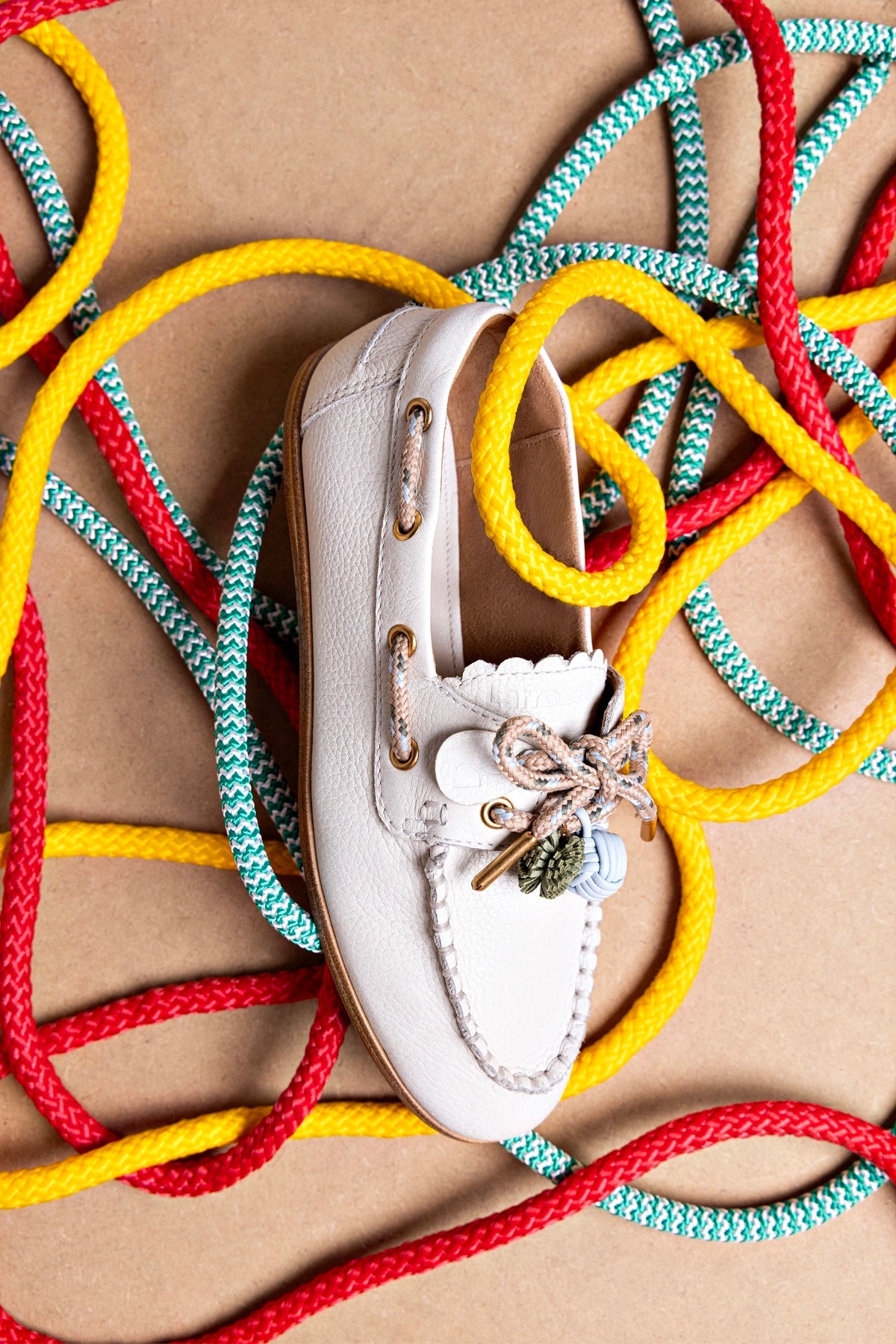 Cyprus Boat Shoe In Ivory Leather - Larroude