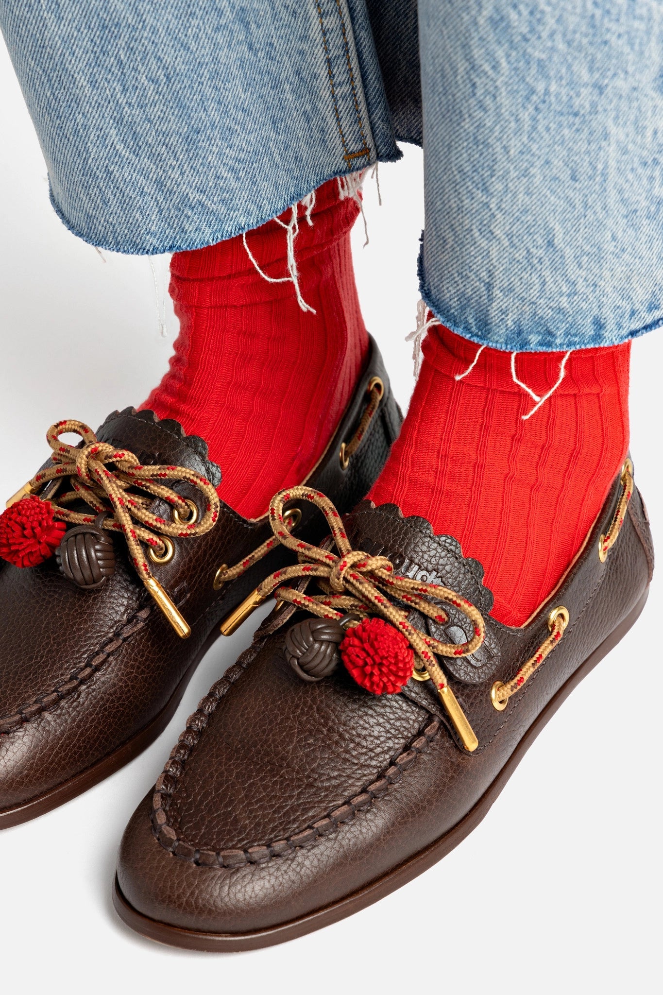 Cyprus Boat Shoe In Brown Leather - Larroude