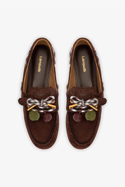 Cyprus Boat Shoe In Brown Suede - Larroude