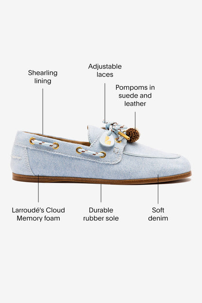 Cyprus Boat Shoe In Maya Denim - Larroude