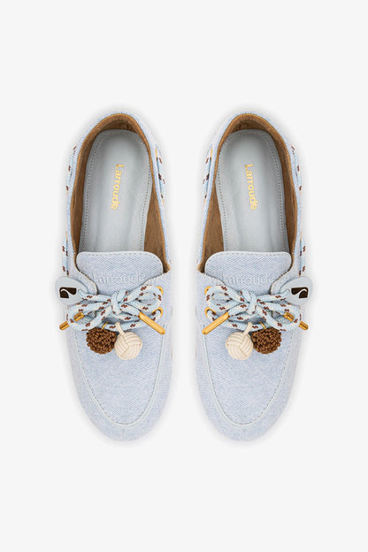 Cyprus Boat Shoe In Maya Denim - Larroude