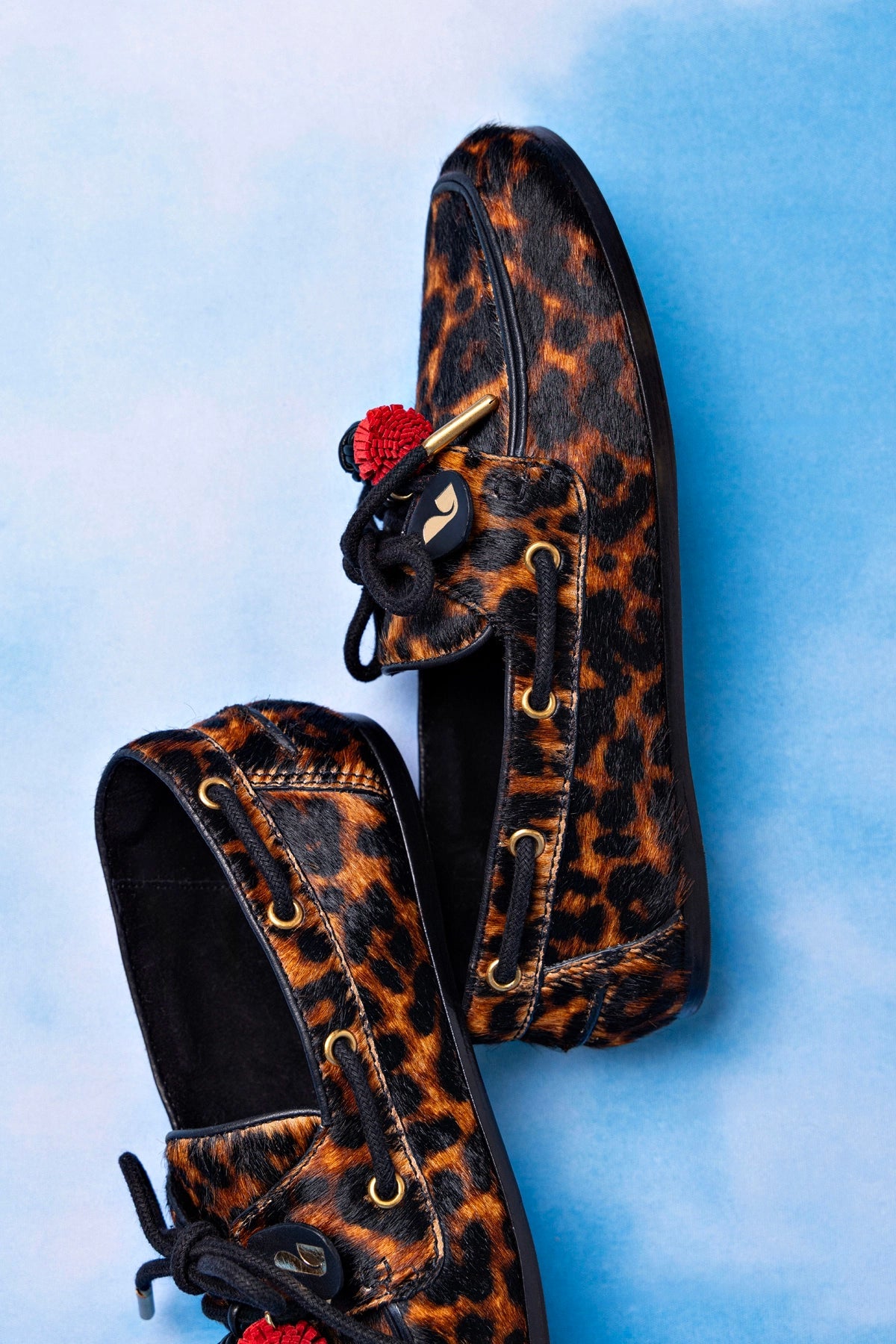 Cyprus Boat Shoe In Leopard Print Calf Hair Leather - Larroude