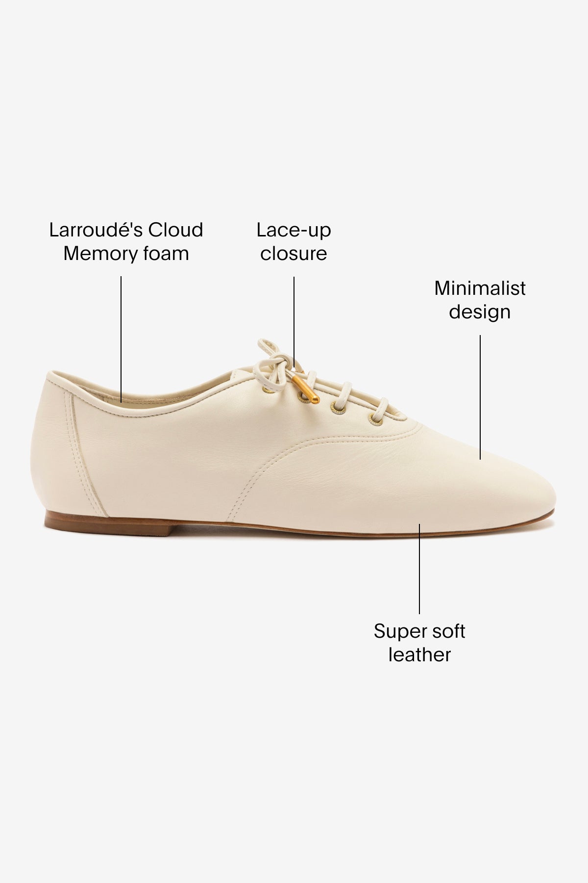 Liza Sneaker In Ivory Leather - Larroude