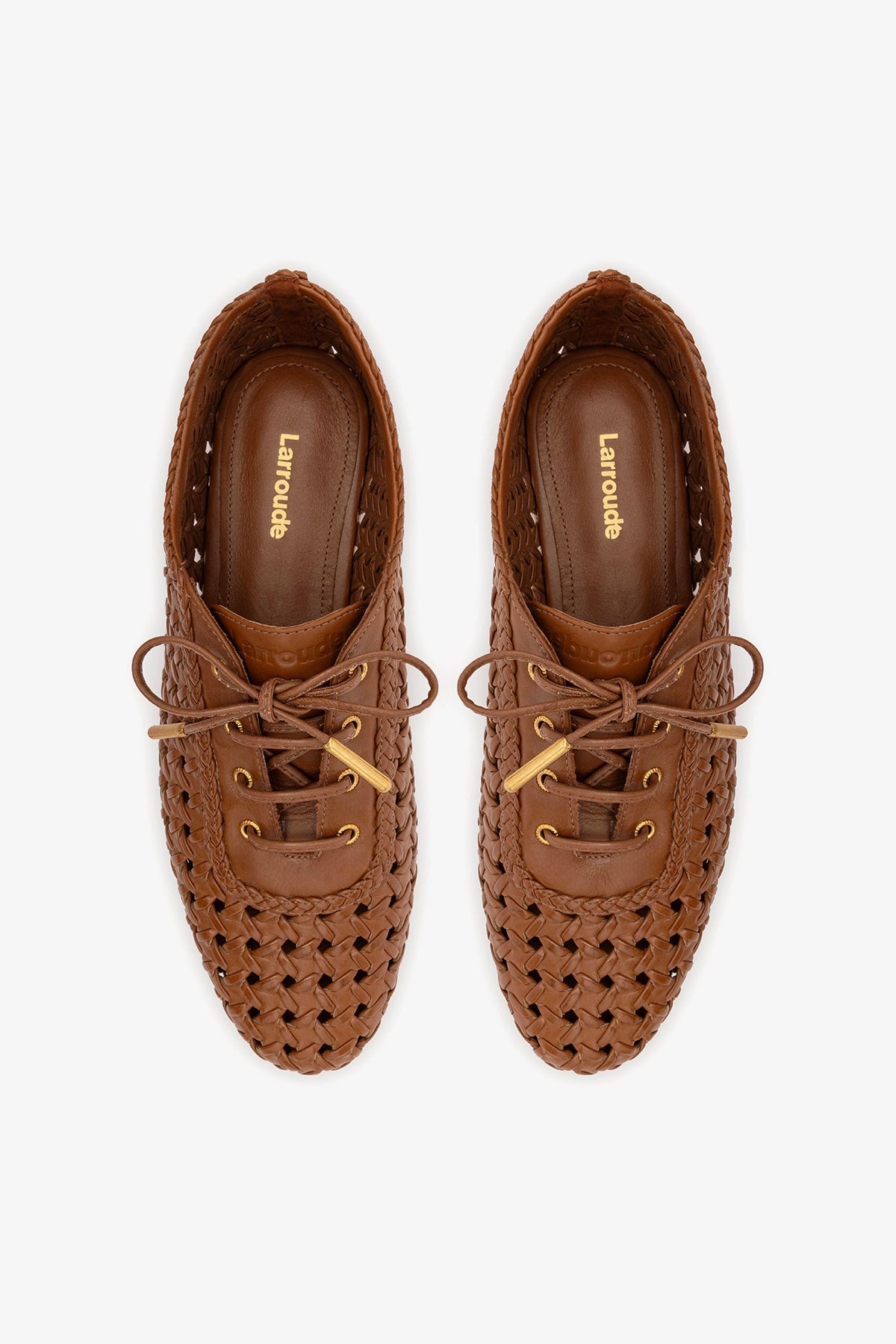 Liza Macrame Sneaker In Caramel Leather - Larroude