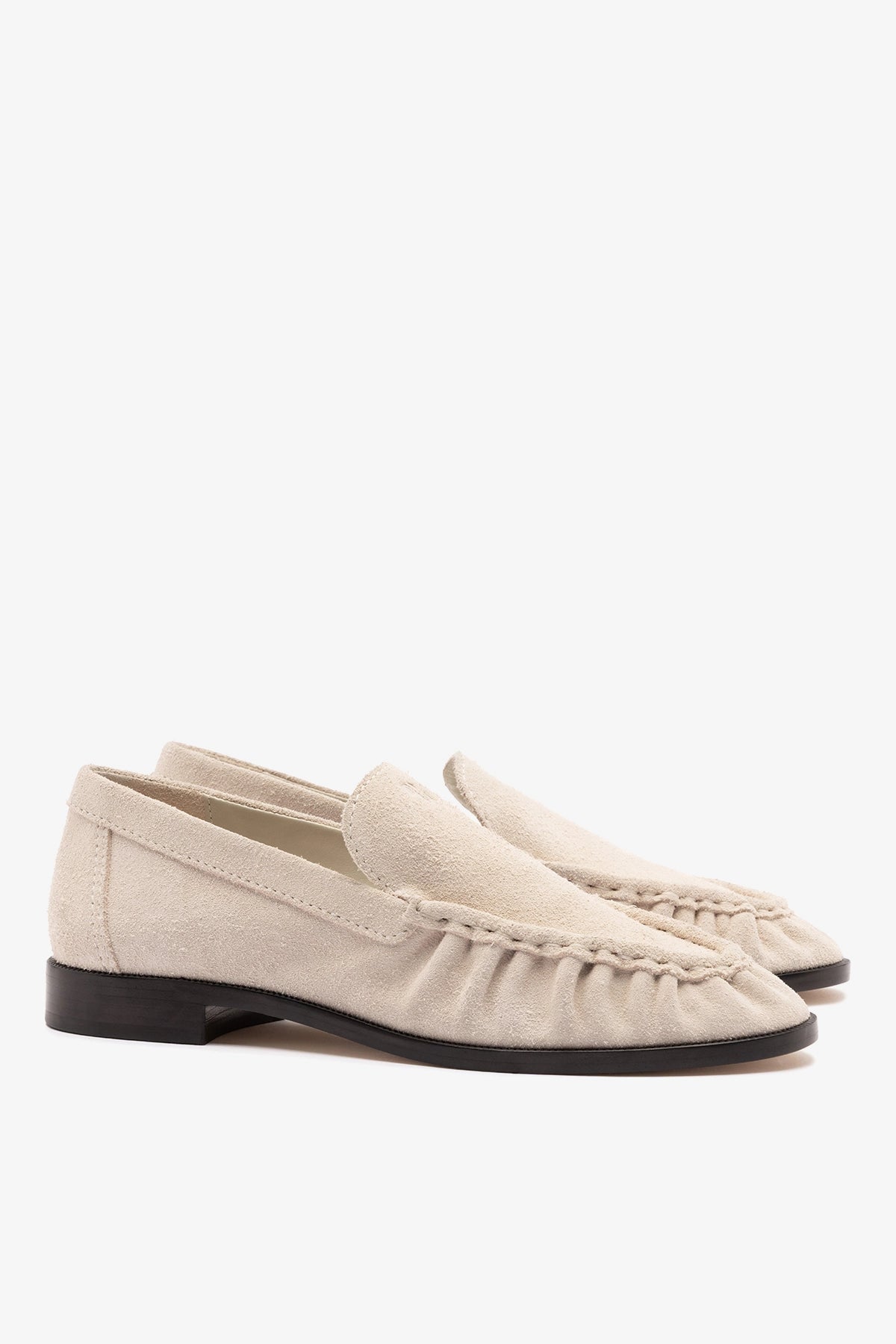 Margaux Loafer In Mushroom Grey Suede - Larroude