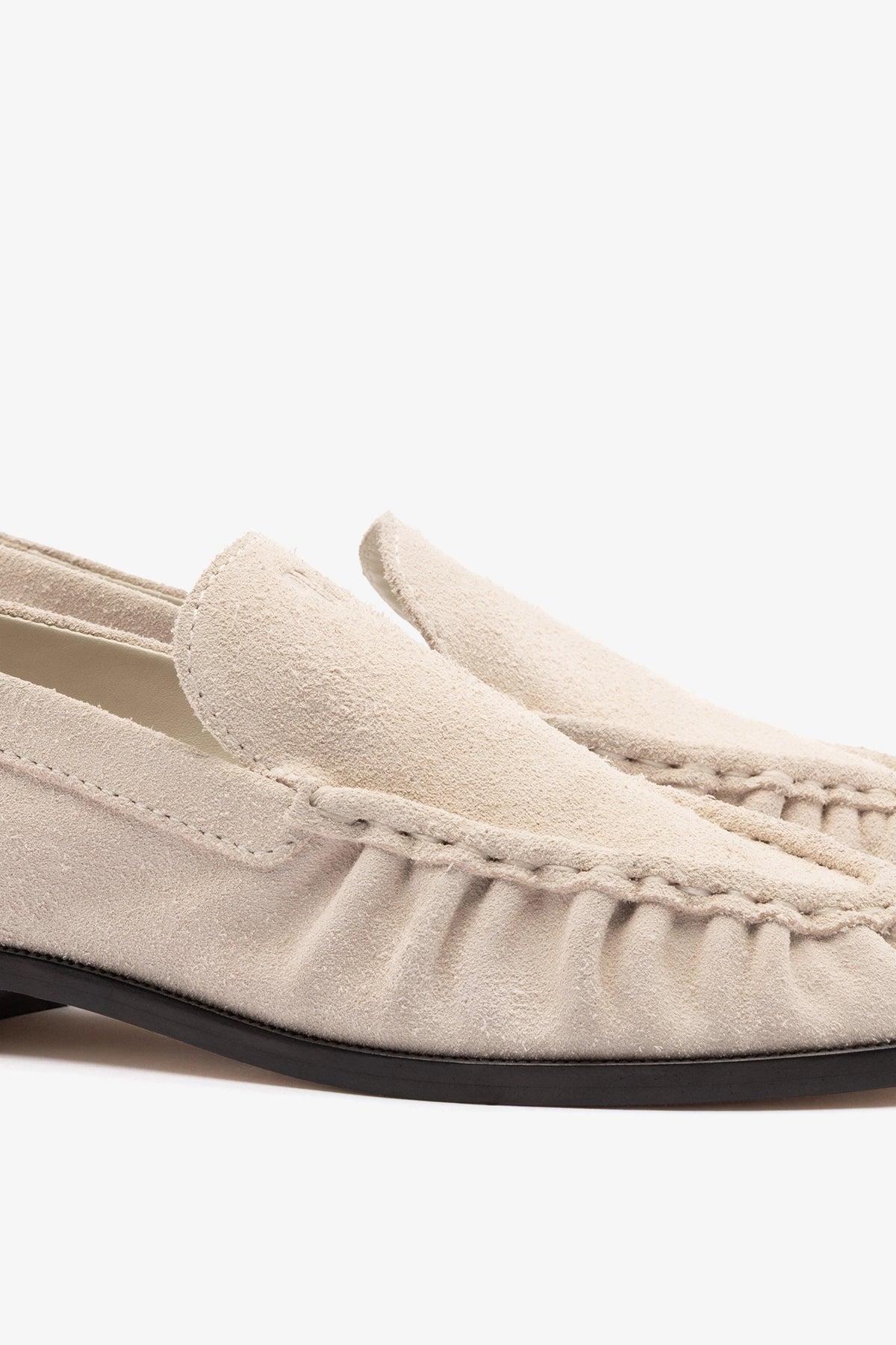 Margaux Loafer In Mushroom Grey Suede - Larroude