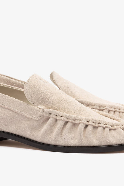 Margaux Loafer In Mushroom Grey Suede - Larroude