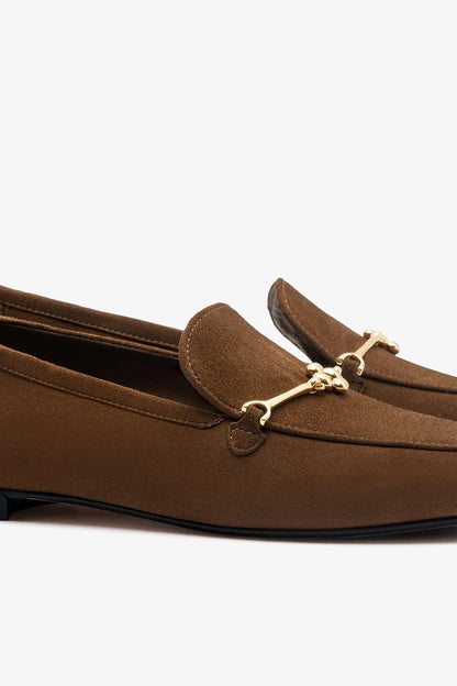 Katherine Loafer Burnt Umber Suede - Larroude